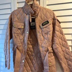 Women’s Barbour International Belted Coat New with Tags Size Small Light Pink